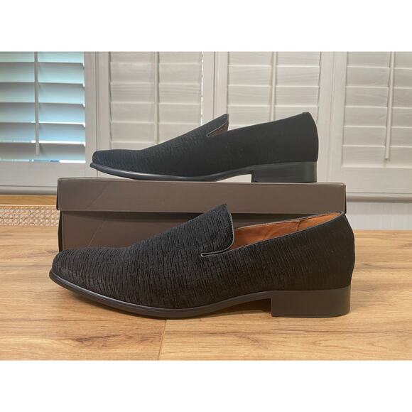 Florsheim Men's Postino Plain Toe Velvet Slip On Black Size 11 NIB - Picture 3 of 13